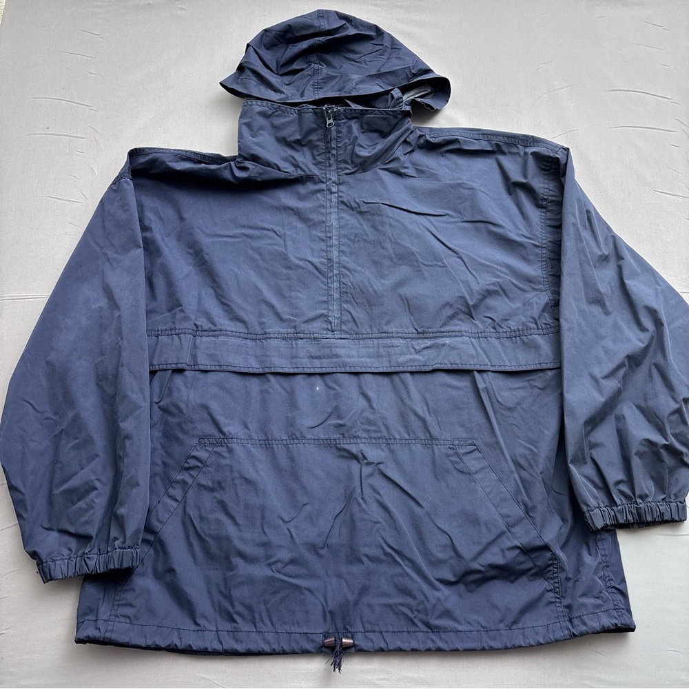 Landrover‎ Navy Blue Hooded Zip Windbreaker Jacket XL Men Casual Mid-Length